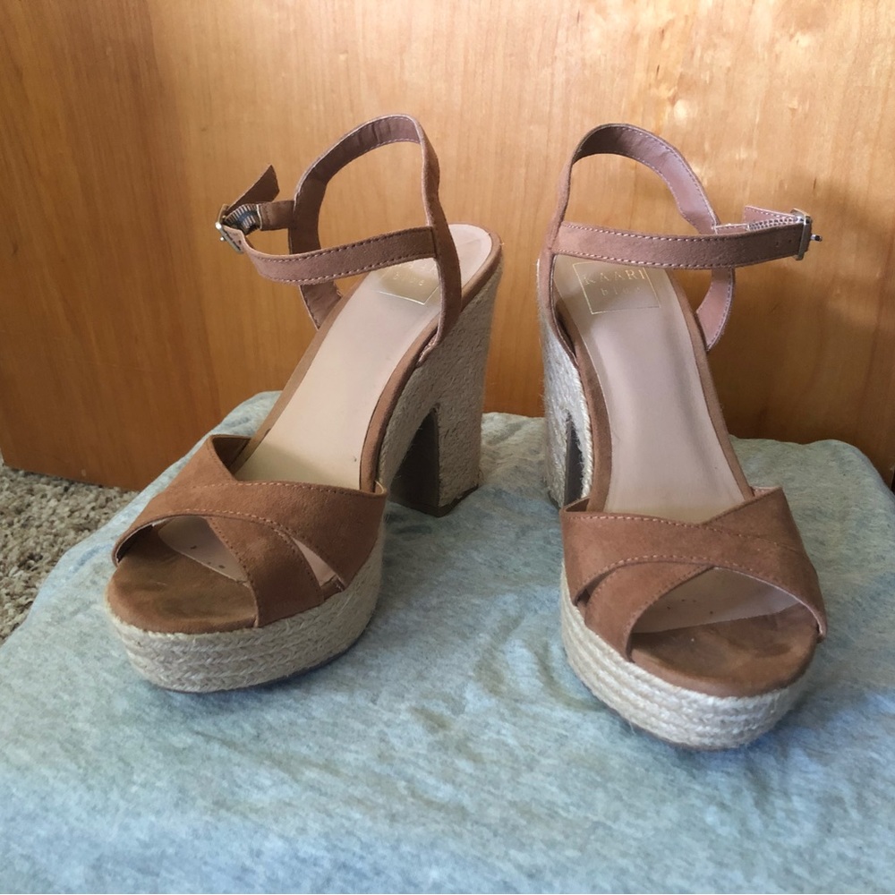 Strappy platform heel